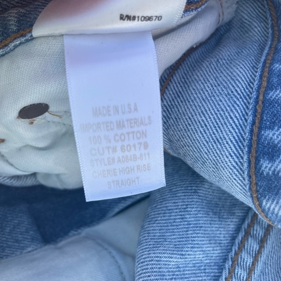 AGOLDE Cherie High Rise Straight Jeans in Merit Size 24 Distressed Hem Denim - Picture 15 of 16